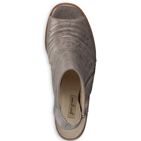 Paul Green in  metallic gray  Cayanne Peep Toe High Heel Booties 8 (US 10.5) - Picture 3 of 16